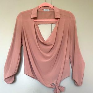 Sexy blouse with open back